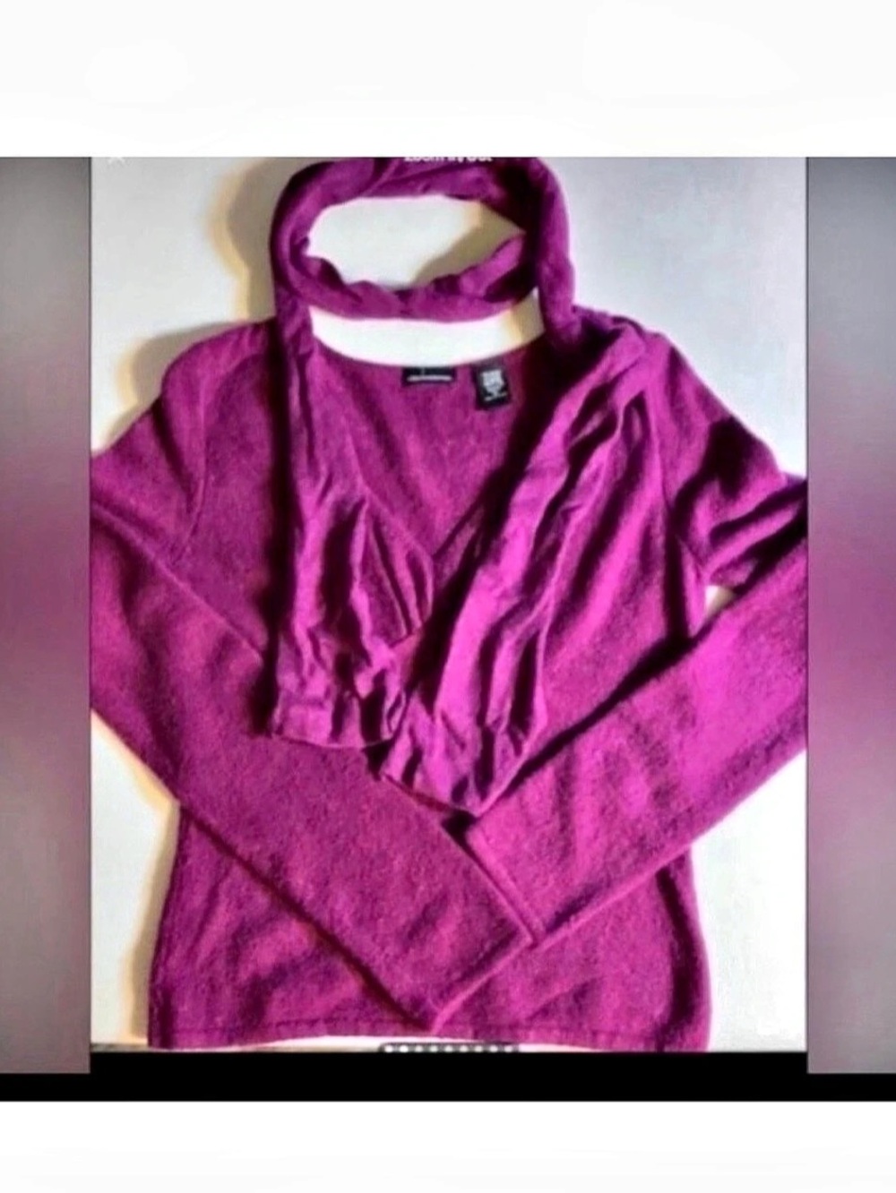 Vtg Y2K ANGORA Sweater MODA INTERNATIONAL (Victoria’s Secret) + Scarf